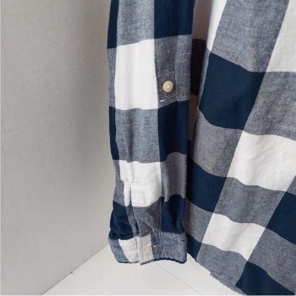 TOMMY HILFIGER Plaid Navy & White Tunic Flannel Soft Cozy - Picture 5 of 6